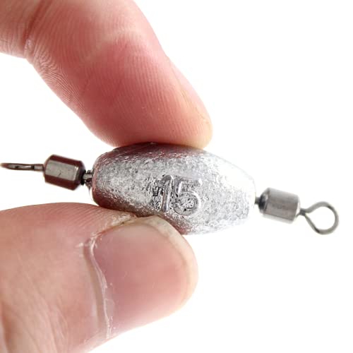Hitefu Fish Weight Sinkers, Inline Weights Lead Fishing Weights Trolling Sinkers, Egg Sinkers for Bottom Fishing (3/8, 1/2, 3/4oz) - size: 1/2oz (Pack of 2)