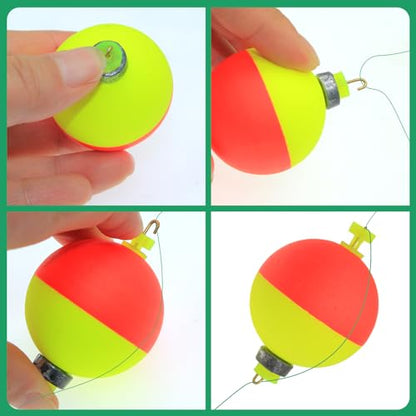 Fishing Bobber Slip Bobbers for Fishing 15 Pcs Foam Snap Weighted Floats Set Bobbers Fishing Tackle Accessories Fishing Supplies - color: E-Weighted Colorful-15pcs