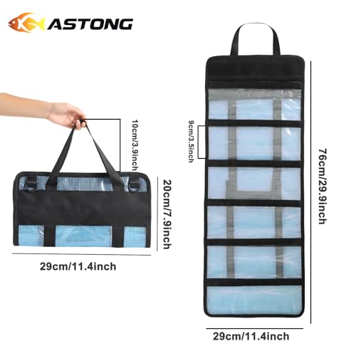 Fishing Lure Stroage Bag Covenient 6 Pocket Large Capacity PVC Heavy Duty Protective Cover Durable Fishing Bag for all Fishing Bait Trolling Fishing Lure Wraps Box for Saltwater (1pc, Blue) - color: Blue