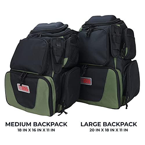 OSAGE RIVER Fishing Backpack, Fits 4 Large Tackle Boxes MOLLE Webbing Rod Holder Waterproof Cover, Includes Pliers Flashlight - color: Bag Only, size: Medium