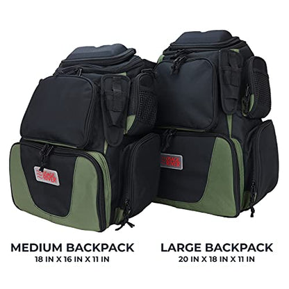 OSAGE RIVER Fishing Backpack, Fits 4 Large Tackle Boxes MOLLE Webbing Rod Holder Waterproof Cover, Includes Pliers Flashlight - color: Bag Only, size: Medium