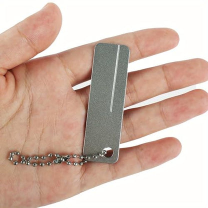 Diamond Stone Fishing Hook Sharpener Portable Keychain Fish Hook Sharpening Tool for Outdoor Fishing (A (Singe Side Mate)) - color: A (Singe Side Mate)