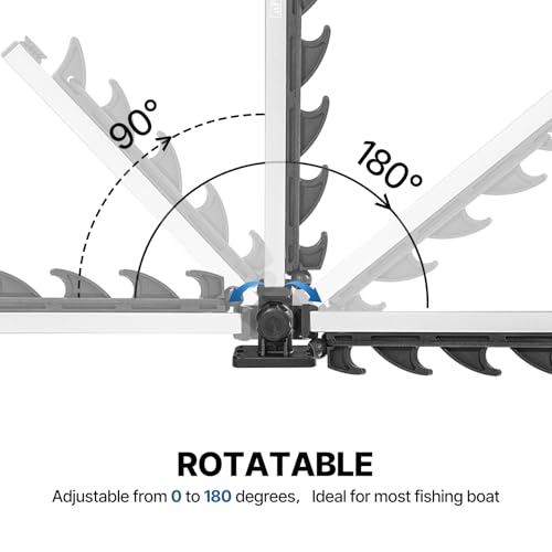 Fishing Rod Holder for Boat, Crappie Rod Holder for Transportation & Storage，180° Adjustable Angler Accessory for Fishing Boat & Pontoon boat (4 Rod) - style: 4 Rod Holder
