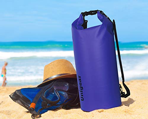 Unigear Dry Bag Waterproof, 2L/5L/10L/20L/30L/40L Floating and Lightweight Bags for Kayaking, Boating, Fishing, Swimming and Camping with Waterproof Phone Case - color: Blue, size: 5L
