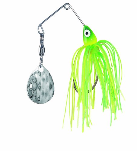 Strike King Mini-King Spinnerbait Fishing Lure, 1/8 oz, Durable Diamond Dust Head - color: Chartreuse Lime Head/Chartreuse Lime Skirt