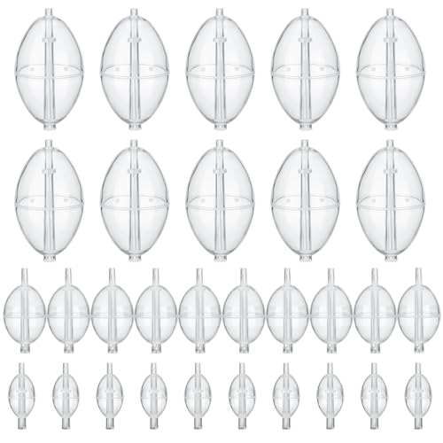 Soulchen 30 Pcs Clear Bobbers for Fishing 3 Size Fishing Clear Bubbles Bobber Casting Bubble Spin Float Tackle Accessories