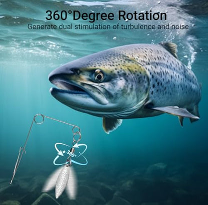 Fishing Spinnerbait Smooth Spoons Kit Fishing Spinner Blades Smooth Spoons Rigs with Willow and Teardrop Making Fishing Lures Replacement Accessories - color: E: 50Pcs silver willow Spinnerbaits Smooth Spoons Kit