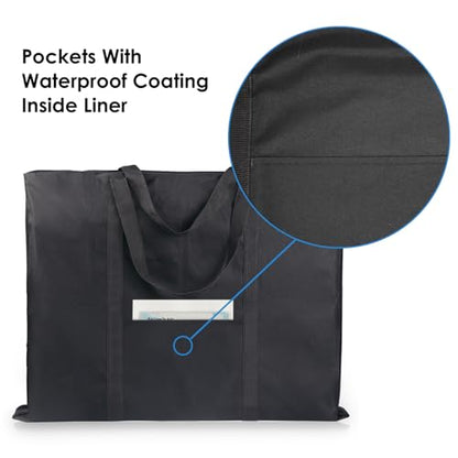 JJRING Dacron Light Weight Art Portfolio Bag, 22'' x 28.5'' for 20'' x 26'' Artworks, Black Carrying Storage Case for Poster, Sketching, and Drawing - size: 20''*26''