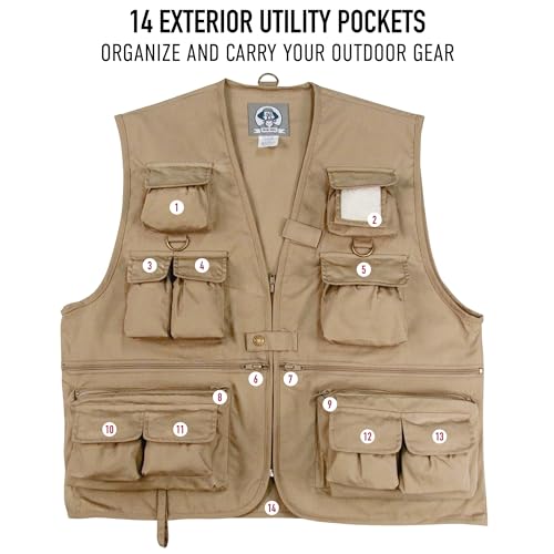 Rothco Uncle Milty Travel Vest - Outdoor Fishing Camping 17 Cargo Pocket Jacket - color: Black, size: X-Large