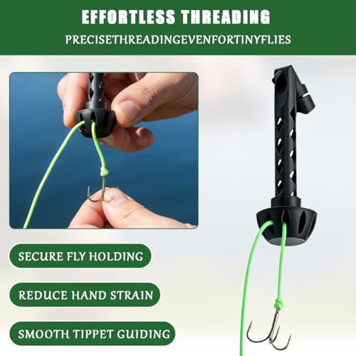 Magnetic Fly Threader, Fly Tying Tool, Even in Harsh Conditions, The Hook Can Be Easily Threaded, Fishing Accessories, Easy-to-Install Fishing Accessories for Small Flies, Magnetic Lifting Tools