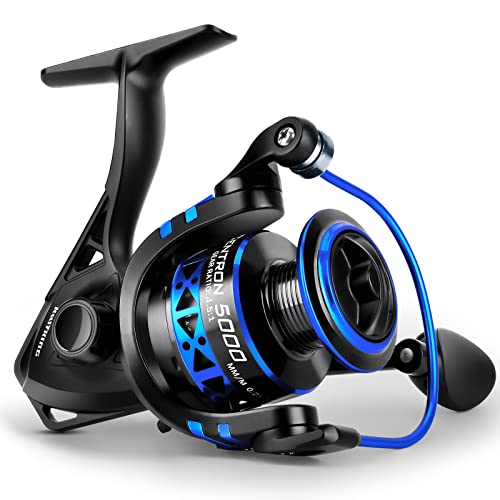 KastKing Centron & Centron Lite Spinning Reels, Size 500 is Perfect for Ice Fishing, Up to 17.5 Max Drag, 5.2:1 Gear Ratio, Ultra Smooth Powerful, CNC Aluminum Spool, 9+1 BB Light Weight - color: Centron, size: Size 5000