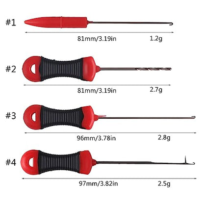 Baits Needle Stainless Steel Fish Stringer 4 in 1 Carps Fishing Baits Needle Tool Drilling Hook for Making Rigs Professional Fishing Tool - color: A