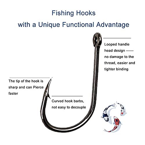 300PCS Small High-Carbon Steel Barbed Fishing Hooks,Hole,10 Sizes | Small High-Carbon Steel Barbed Fishing Hooks with Holes, 10 Specifications of Fishing Hooks, Portable Boxed Hooks