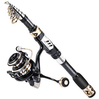 Sougayilang Fishing Pole with Spinning Reel Portable Fishing Rod Reel Combos - size: 1.8M Rod with 2000 Reel, style: Only Rod and Reel