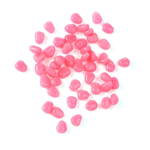 Vanzack Corn-Grain Fish Bait - 50Pcs Soft Silicone Lures in Pink for Freshwater and Saltwater Fishing