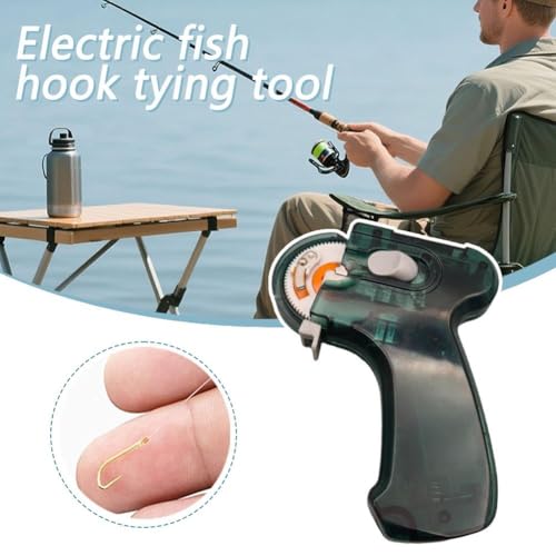 Automatic Fishing Knot Tying Tool, Electric Hook Tying Machine, Professional Fast Hook Line Tier with Internal Routing and Anti Detachment for Secure Knots - color: White