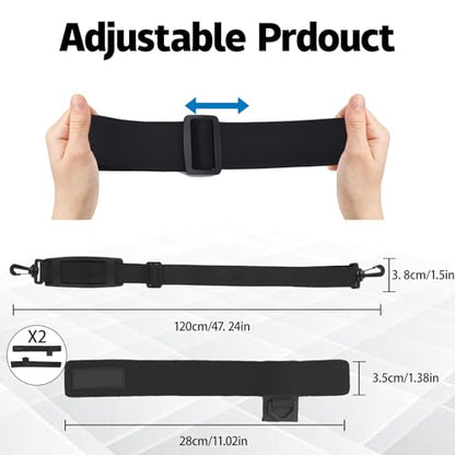 Fishing Rod Straps Holder Belt, Adjustable Sling Shoulder Fishing Poles Strap Holder, Carrier Strap Sling Shoulder Belt for Fly-Fishing, Casting Rod & Spinning Rod, Black