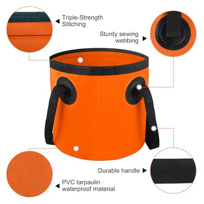5 Gallon Bucket, Collapsible Bucket with Handle for Outdoor Beach Fishing Gardening, Folding Car Wash Buckets Mop Water Storage Laundry Wash Basin for RV Household Cleaning Supplies Camping Essentials - size: 20L