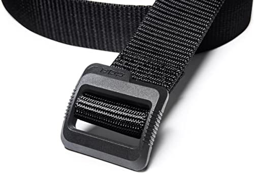 CQR Tactical Belt, Military Style Heavy Duty Belt, Webbing EDC Quick-Release Buckle - color: 2pack Dura Nylon Black, size: Medium