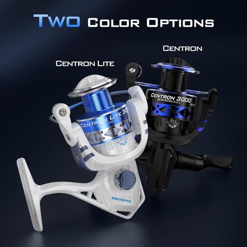 KastKing Centron & Centron Lite Spinning Reels, Size 500 is Perfect for Ice Fishing, Up to 17.5 Max Drag, 5.2:1 Gear Ratio, Ultra Smooth Powerful, CNC Aluminum Spool, 9+1 BB Light Weight - color: Centron, size: Size 1000