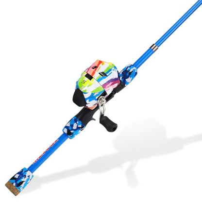 Kids Fishing Rod and Reel Combo,Light Weight Fishing Pole with Spinning Fishing Reel Tackle Bag Lures for Youth,Girls and Boys Good Starter Fishing Kit - color: Light Blue