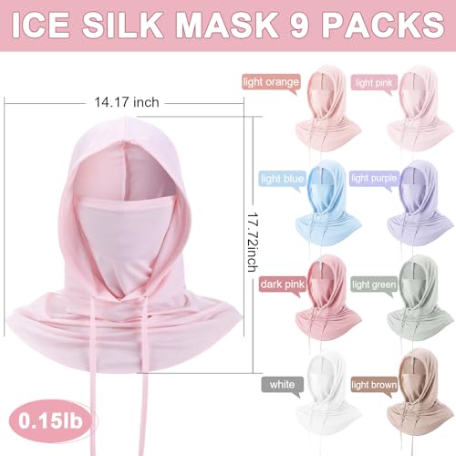 Cooling Balaclava Face Mask Breathable Full Head Mask Sun Protection Neck Cover UV Face Cover for Men Women - color: Light Color