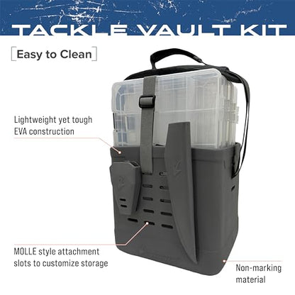 FROGG TOGGS EVA Tackle Vault, Lightweight, Customizable Fishing Tackle Bag - color: Gray, style: 3700 Kit