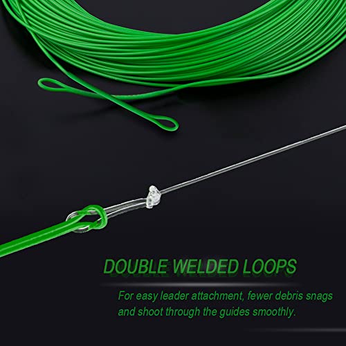 HERCULES Fly Fishing Line Floating Weight Forward Fly Line with Double Welded Loop - color: Grass Green, size: WF3F 90FT