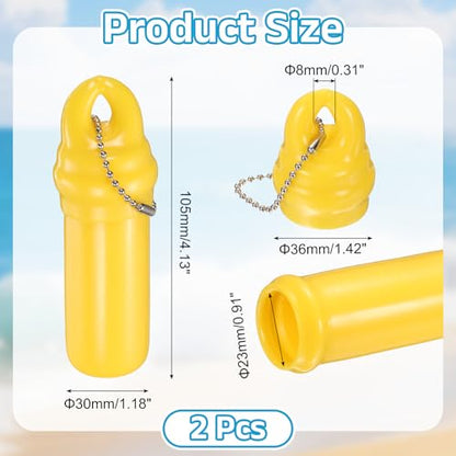 uxcell Floating Keychain, Float Key Ring Holder with Waterproof Container, Float Key Pendant for Fishing - color: Yellow