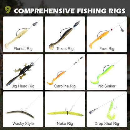 Goture 215pcs Fishing Tackle Kit with Ultra-Slim Organizer Box, Complete Terminal Tackle Set Includes Fishing Hooks, Sinkers Weights, Swivels, Snaps and Beads for Freshwater Bass Trout Fishing Gear - style: 215Pcs - Hooks & Accessories