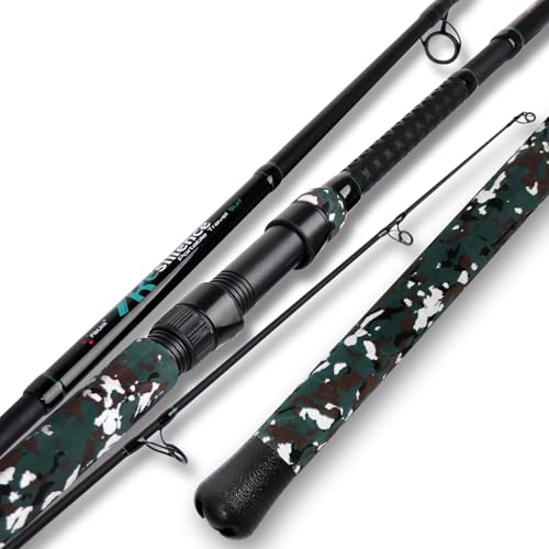 Fiblink 4-Piece Surf Spinning Fishing Rod, Portable Travel-Friendly Pole, Carbon Fiber Fishing Rod (9’/10’/12’) - size: 9‘ MH