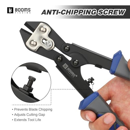Booms Fishing Hook & Wire Cutter: Upgraded Handle, Cuts Thick Hooks & Bolts - XW43 8.8" Heavy-Duty Fishing Tool