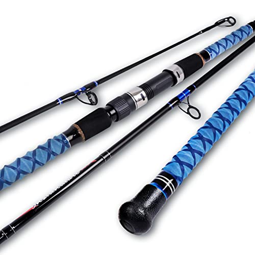 Fiblink Surf Spinning Fishing Rod Carbon Travel Surf Rod 2 Piece/3 Piece/4 Piece Spinning Fishing Rod 9'/10'/11'/12'/15' - style: 3pc 12ft---spinning