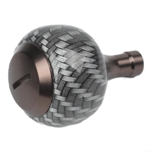 Carbon Fiber Reel Knobs for Daiwa Fuego Reels, Aluminum Spherical Grip Ball Handles with Bearings, Lightweight Fishing Reel Upgrade Parts - color: brown