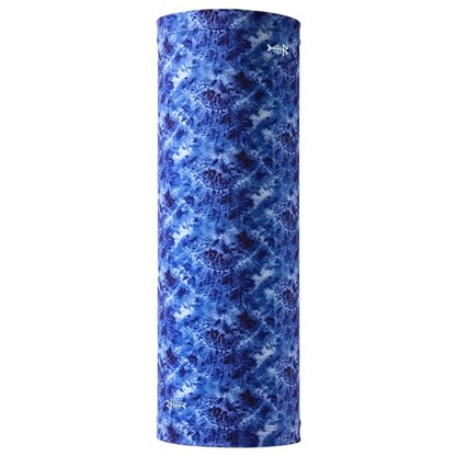 BASSDASH UPF 50+ UV Sun Protection Neck Gaiter Fishing Mask Hunting Kayaking Hiking Cycling Ski Sports - color: Blue Tie-dye