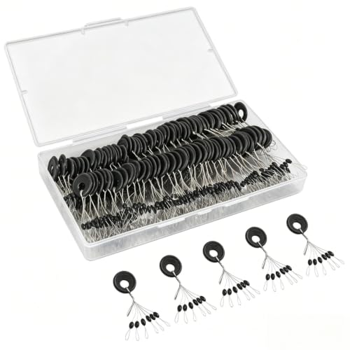 600 Pieces Fishing Bobber Stops, Float Sinker Stops, Portable Fishing Accessories, Freshwater Saltwater Bobbers for Fishing, Slip Float Tackle Kit - size: S (Oval)