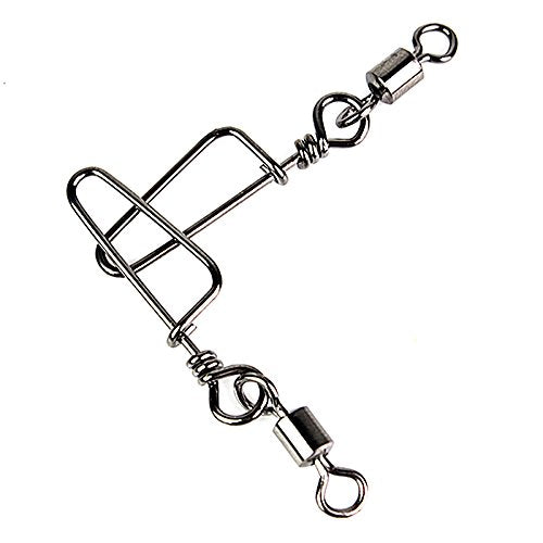 100pcs High-Strength Coastlock Swivels 145LP Ball Bearing Fishing Snaps and Swivels Fishing Rolling Swivel Coastlock Snap Duck Decoy Rig Snap Swivels Texas Rig Decoy Swivel Clips