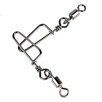 100pcs High-Strength Coastlock Swivels 145LP Ball Bearing Fishing Snaps and Swivels Fishing Rolling Swivel Coastlock Snap Duck Decoy Rig Snap Swivels Texas Rig Decoy Swivel Clips