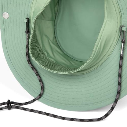 Cooling Sun Defender Sun Hat, UPF 50 UV Protection for Men Women, Wide Brim Outdoor Hat for Hiking, Fishing, Beach, Gardening - color: Hedge Green