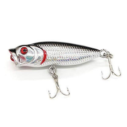 Seasky Fishing Plug Lures Micro Popper Topwater Trout Attack in Freshwater - color: Whitefish