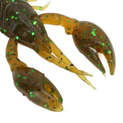20PCS Soft PVC Fishing Lures 2.2 Inch – Lifelike Crawfish Bait with Artificial Lobster Claw Design, Jig Head Compatible for Bass & Trout Fishing - color: Green