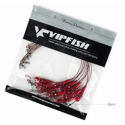 Texas Rigs 10 Pack, Pre-Rigged Bass Fishing Rig with Bullet Weight, Swivel & Snap, Weedless Soft Plastic Rig for Largemouth & Smallmouth Bass - color: Blood, size: 1/2oz
