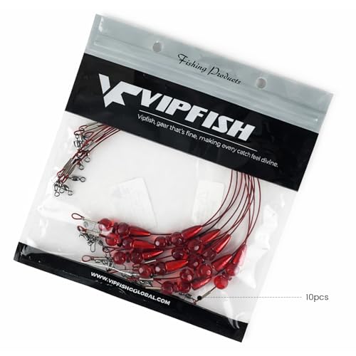 Texas Rigs 10 Pack, Pre-Rigged Bass Fishing Rig with Bullet Weight, Swivel & Snap, Weedless Soft Plastic Rig for Largemouth & Smallmouth Bass - color: Blood, size: 3/16oz