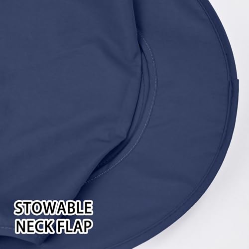 Sun Hats for Men Women Fishing Hat UPF 50+ Breathable Wide Brim Bucket Hats Summer UV Protection Safari Hat with Neck Flap - color: Navy Blue (With Face Cover)