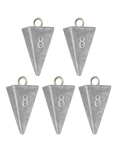 BLUEWING Pyramid Sinkers Lead Fishing Weights 1oz,2oz,3oz,5oz,8oz,10oz,12oz,16oz,32oz for Saltwater - style: #09 8oz, 2 Pack