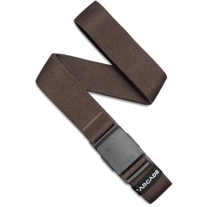 Arcade Belts Mens Explore Belt, Stretch Webbing for Max Comfort & Custom Fit, Metal-Free Buckle, Machine Washable Travel Belt - color: Downtown Brown