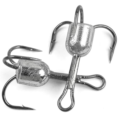 Snagging Hooks Heavy Duty Snagging Weighted Treble Hooks, 4pcs Large Treble Hooks Bunker Snag Hook for Bottom Fishing Trout Salmon 5/0 6/0 8/0 10/0 - size: 10/0(2.5oz)-4pcs