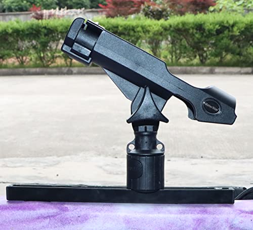 New Upgrade 360 Degrees MiniPort Fishing Rod Holder with Mini Rod Holder,Rod Holder with Track Mounting Base Kit with Installation Accessories and Tools - style: 2 Pc Round Kit