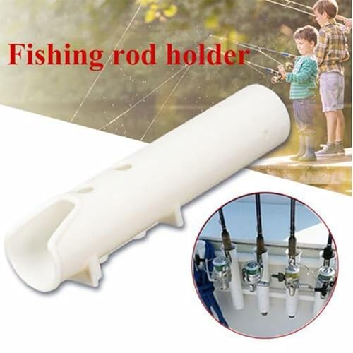 Fishing Rod Holders Wall Mounted 3 Pole Tubes Adjustable Fishing Rod Holder Bracke for Boat Kayak Garage Cooler Trailer Portable with Hardware - color: White-1 Pole