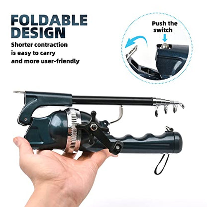 BLISSWILL Fishing Gear Pocket Telescopic Fishing Rod Combo with Reel and Line